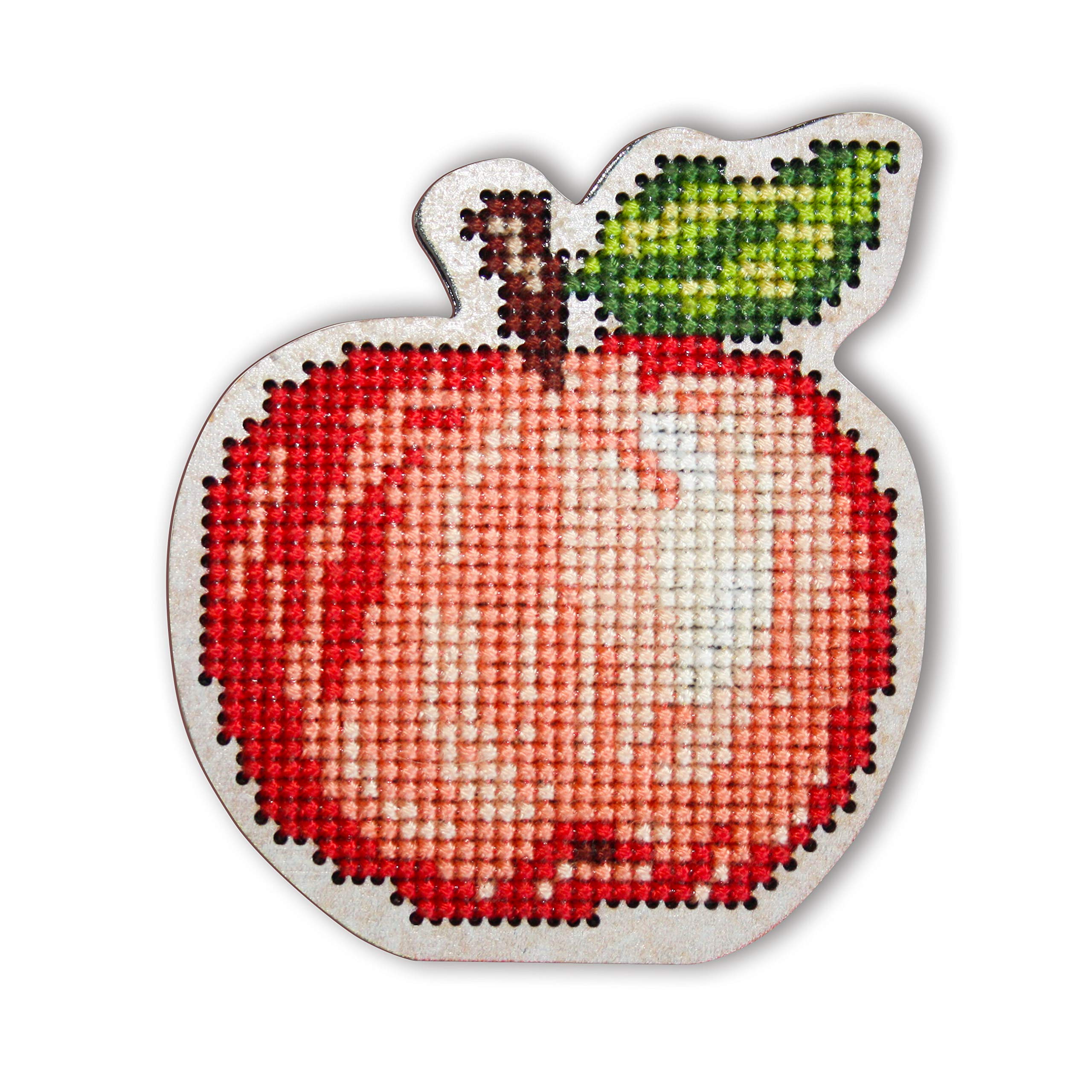RTO Cross Stitch Kit on Wooden Board, Cotton, Multicoloured, 6.5x7.3 cm