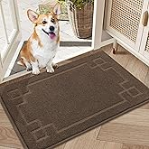 BEQHAUSE Door Mat 20" x 32", Non-Slip Door Mats Indoor Entryway Rugs Washable Low-Profile Absorbent and Stain Resist Floor Mats, Dog Door Mat for Front Back Door, Muddy Wet Shoes & Paws, Brown