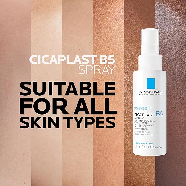 LA ROCHE-POSAY CICAPLAST B5 SPRAY WITH VITAMIN B5 PANTHENOL & MADECASSOSIDE, HYDRATING FACE MIST FOR SKIN BARRIER REPAIR, SOOTHING TOUCH-FREE FACE & BODY SPRAY, SENSITIVE SKIN & DERMATOLOGIST TESTED