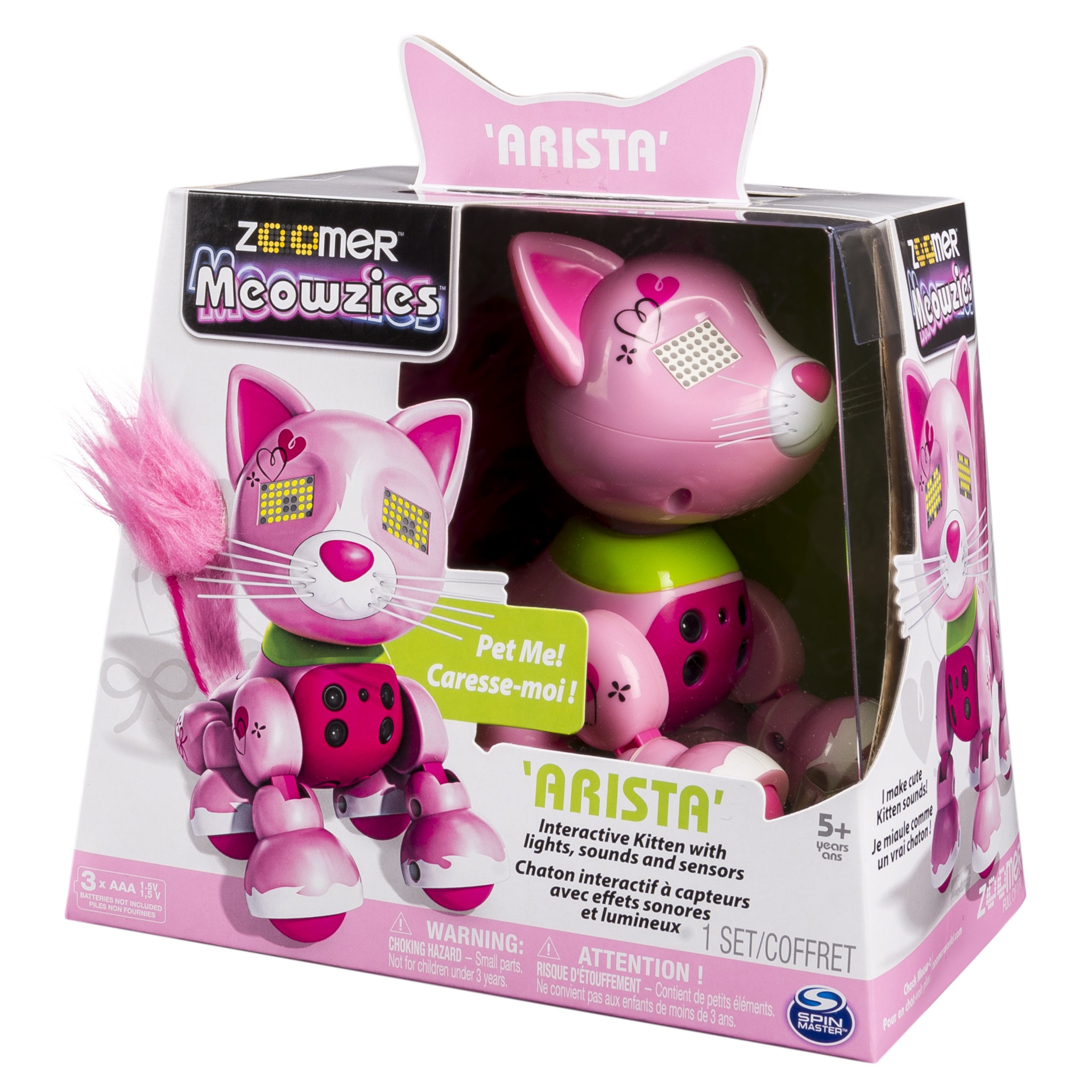 Galleon Zoomer Meowzies, Arista, Interactive Kitten With Lights