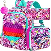 AGSDON 3PCS Girls Backpack,16" Kids Bookbag for Girl anf Water Resistant Backpacks for Preschool Toddler