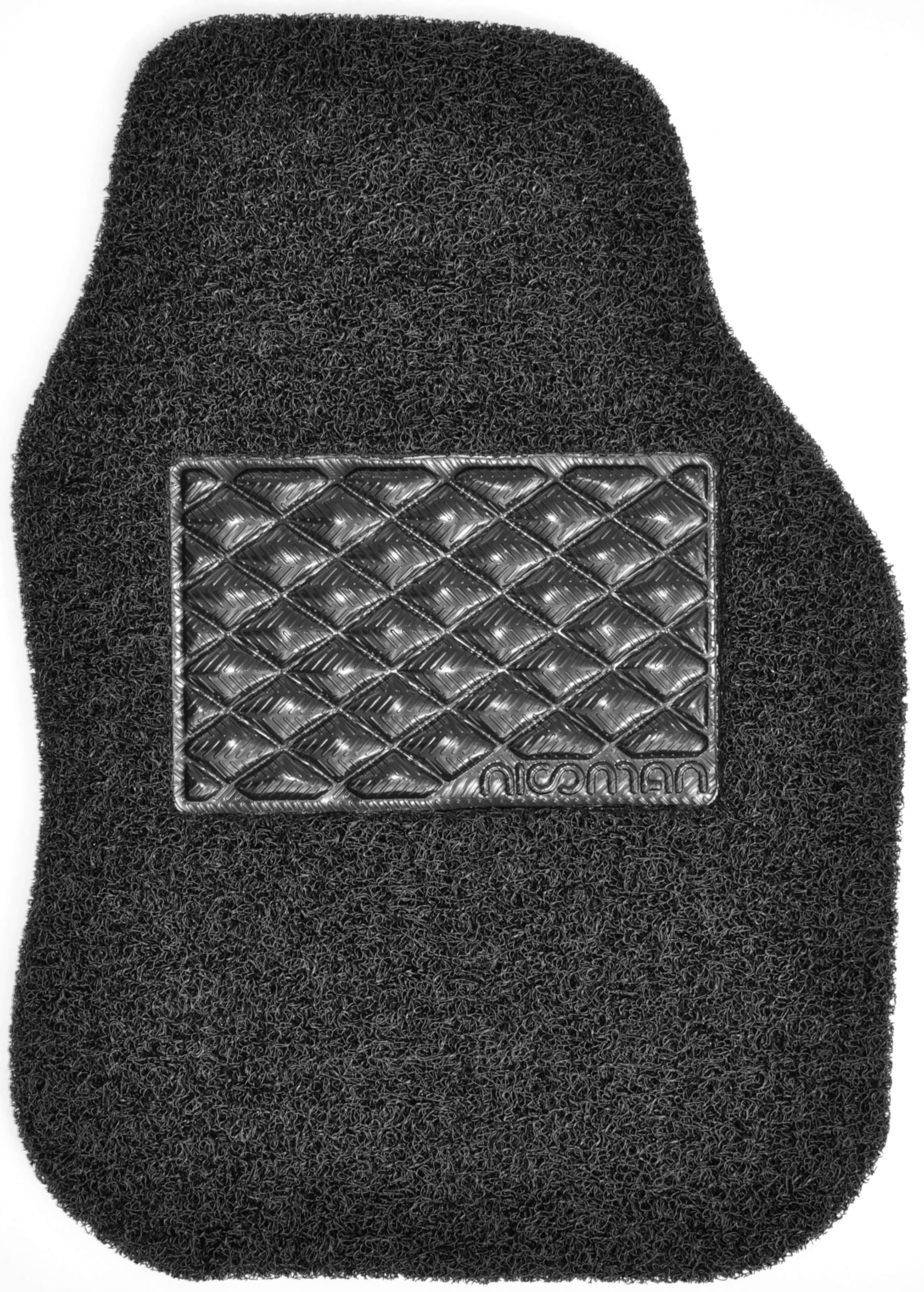 Nicoman Universal Car Floor Mat Spaghetti Coiled Non-Slip PVC Rubber Heavy Duty Waterproof Easy Clean - (Black, Driver Side, Small, 1 Piece)