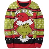 Dr. Seuss The Grinch Ho Ho Ho Ugly Christmas Sweater Men's Standard Fit Hol