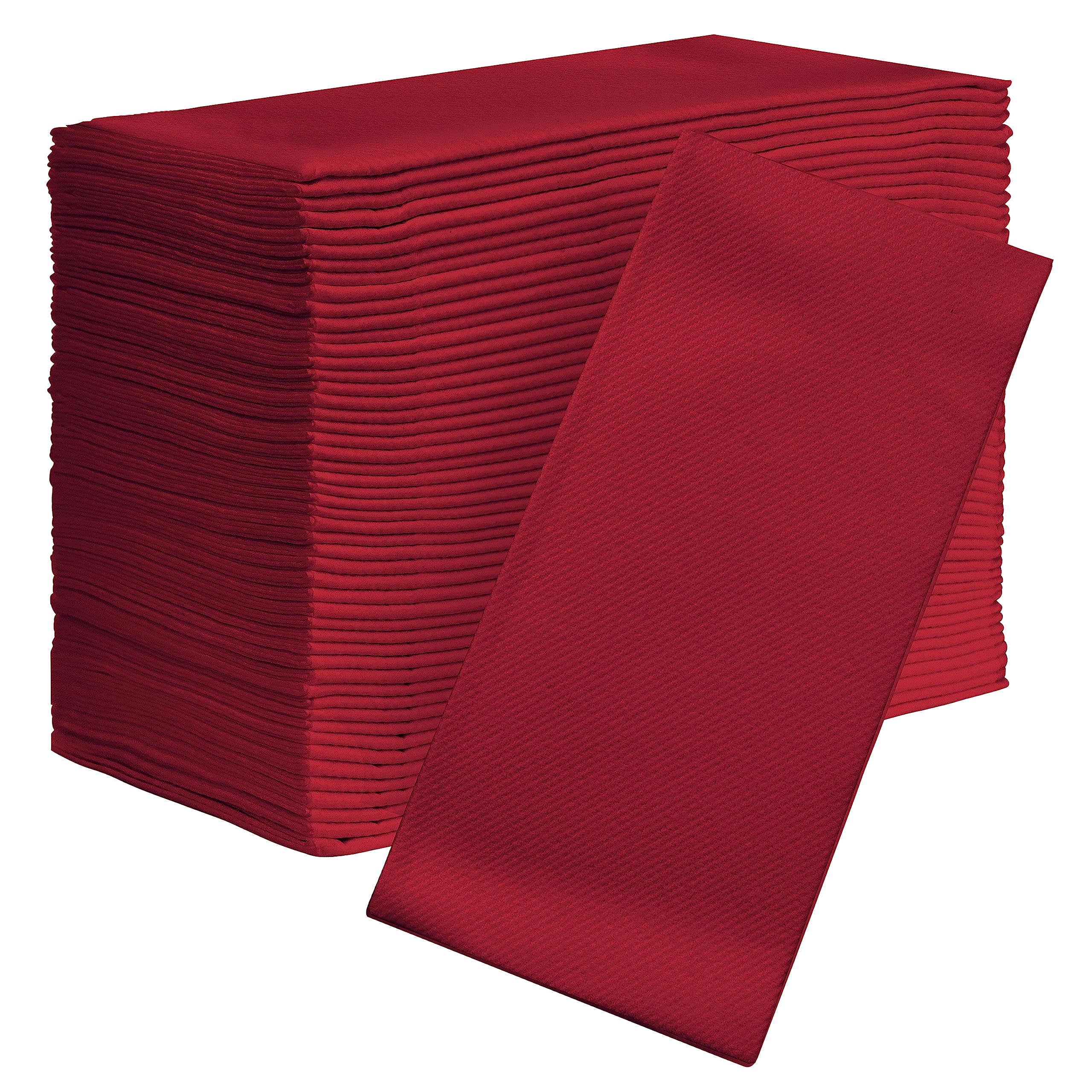 AMERICAN HOMESTEAD Paper Napkins - Burgundy Disposable Linen-Like Dinner Napkins - Restaurant-Quality Table Serviettes for Weddings, Parties, and Events - 15.75" x 15.75" - 50 Count