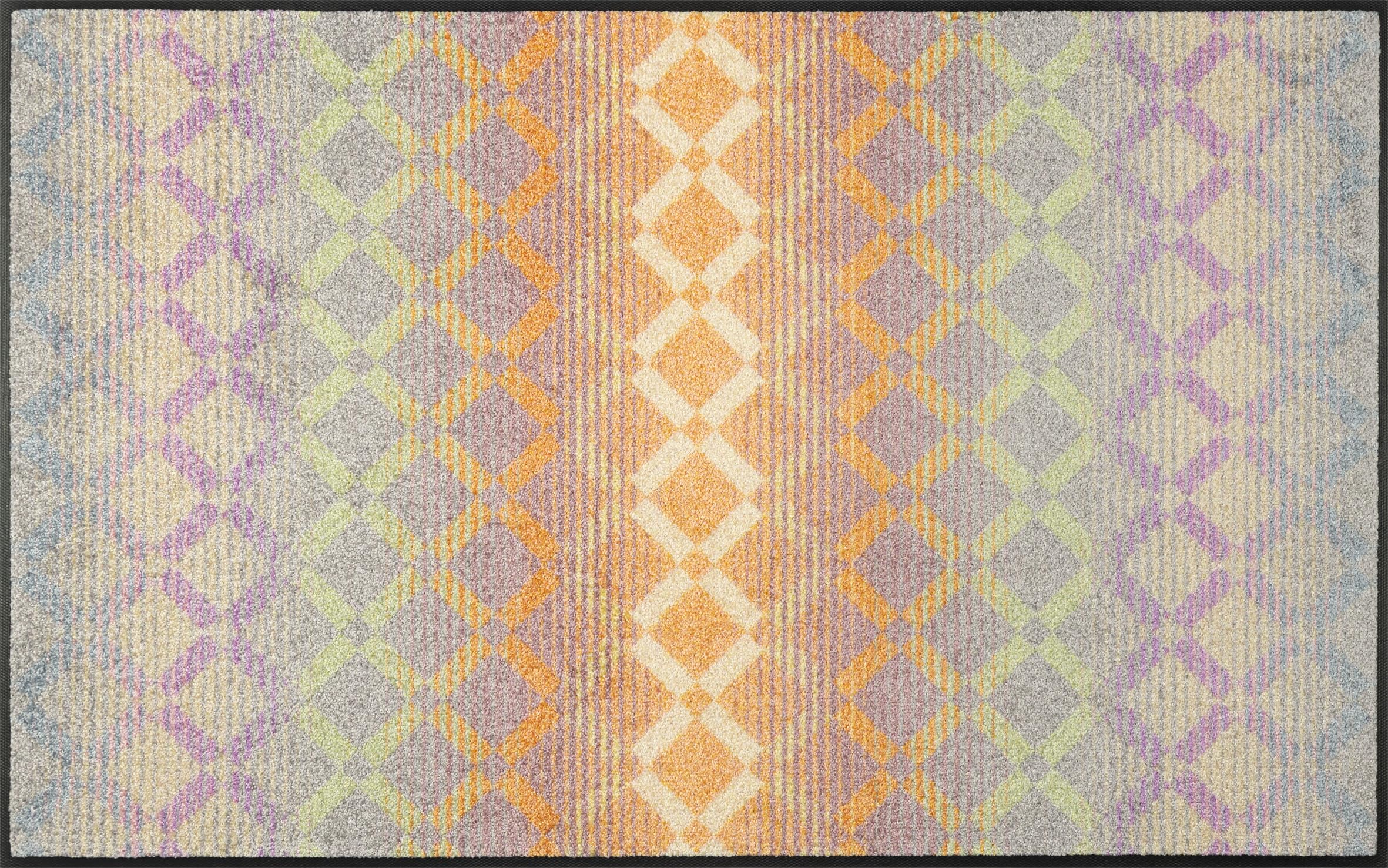 Wash+Dry Doormat Diamond Melody 75 x 120 cm, Washable for Indoor and Outdoor Use, Colourful