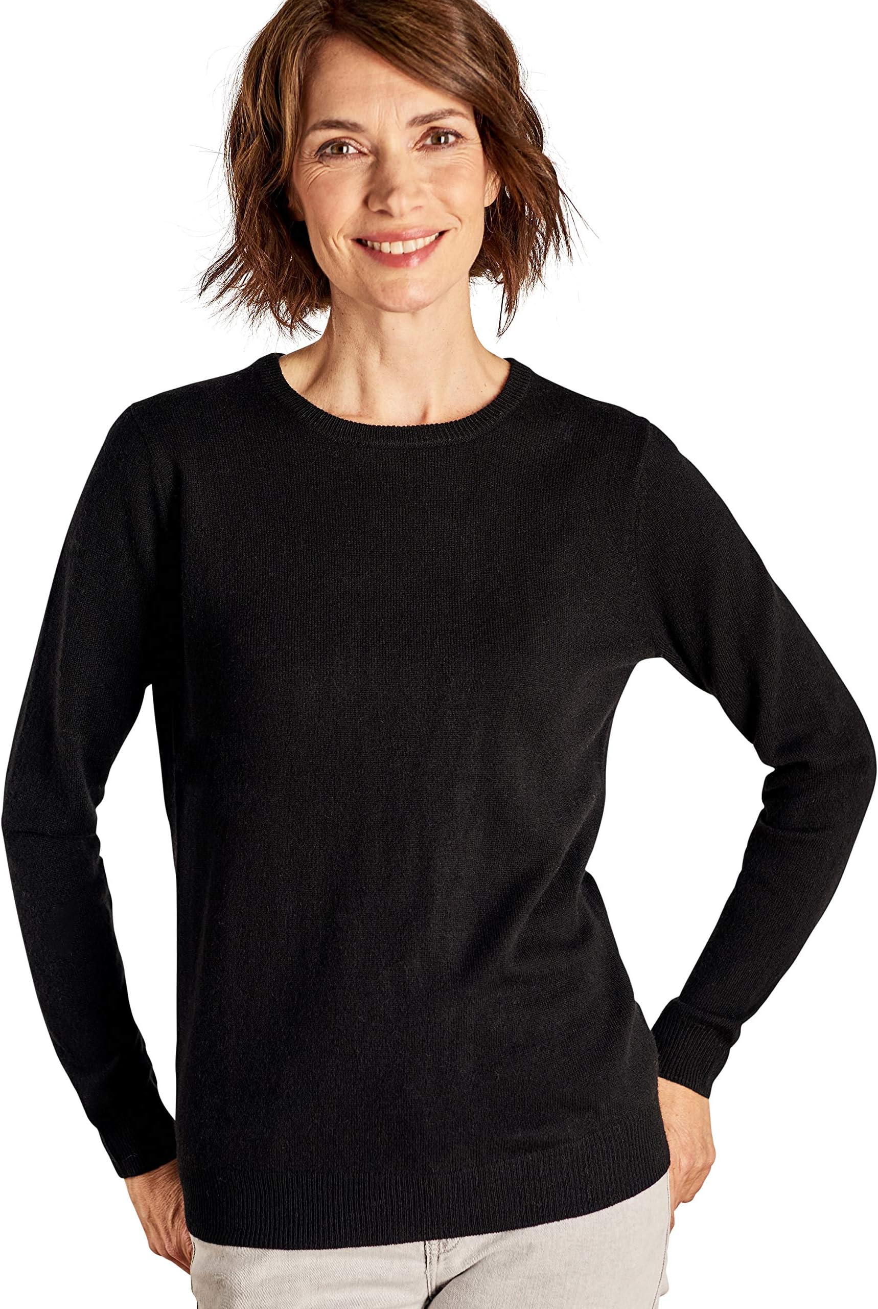 WoolOvers Ladies Cashmere Blend Crew Neck Jumper