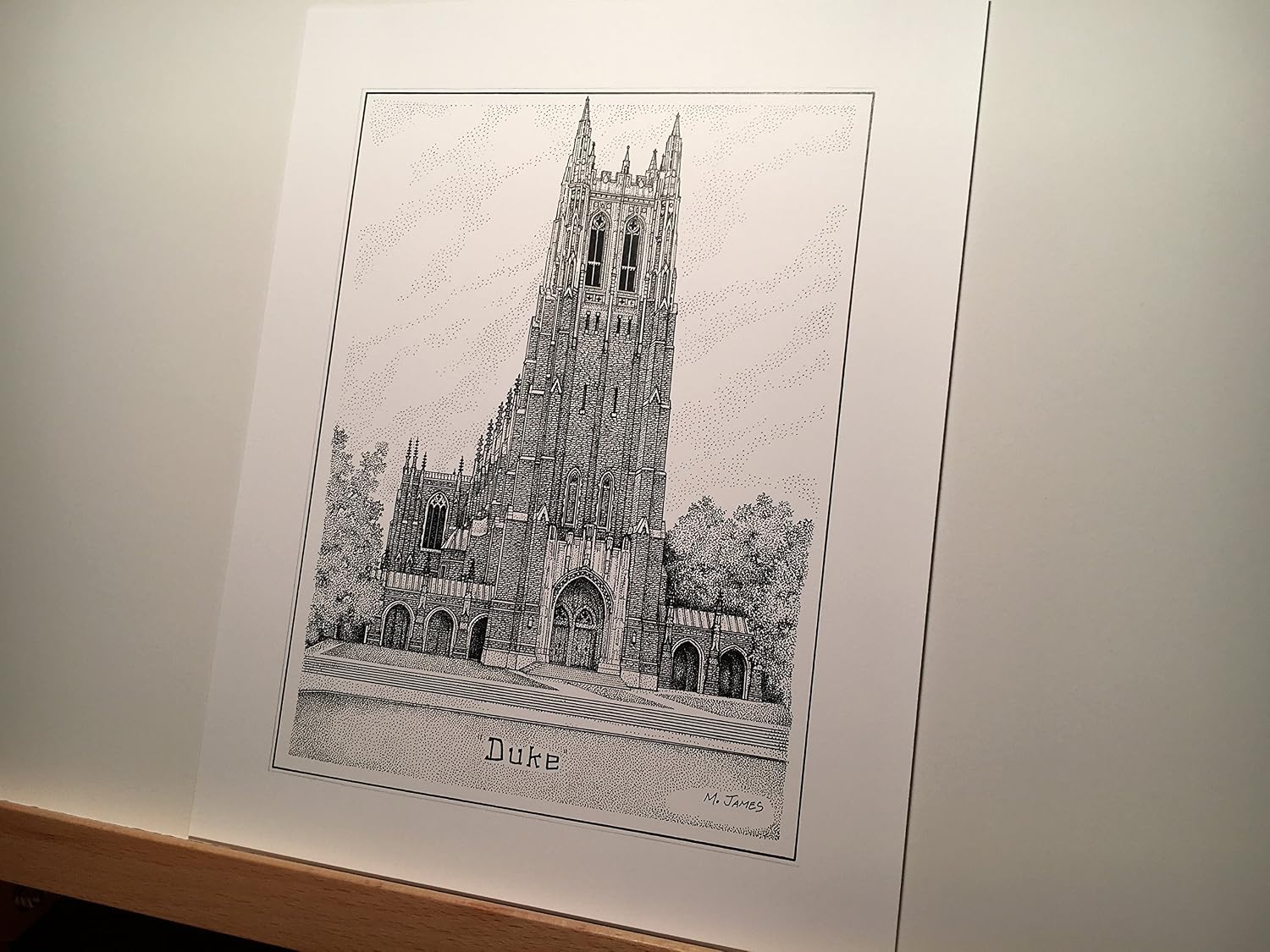Amazon Com Duke University Chapel 8 X10 Hand Drawn Pen And Ink
