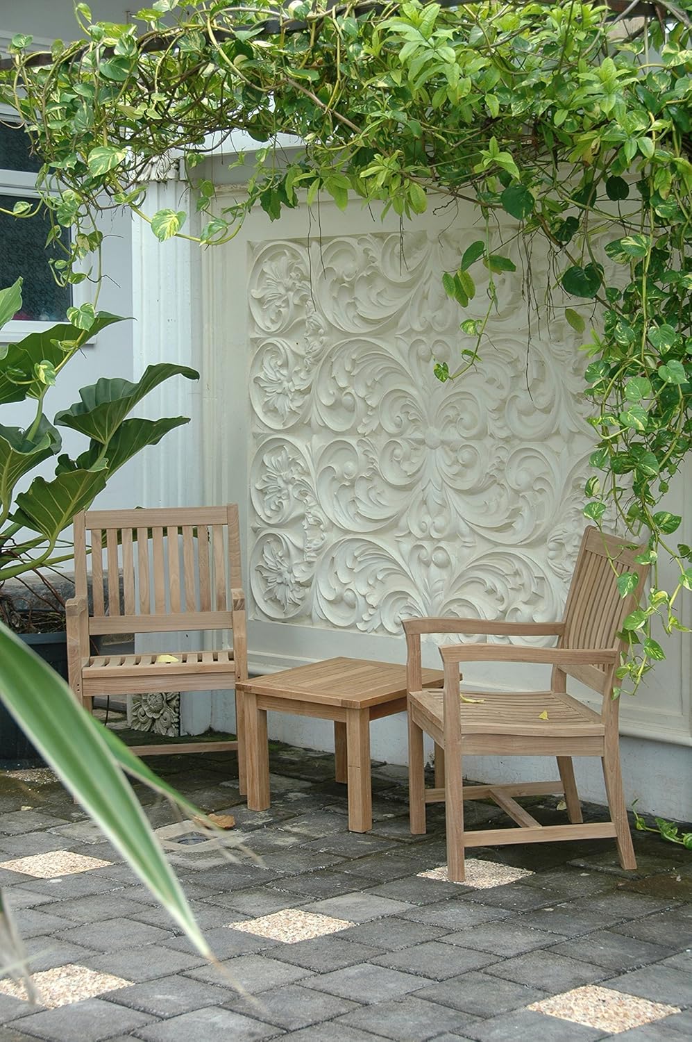 teak bistro set on Amazon Com Anderson Teak Rialto 3 Piece Chat Set Furniture Decor