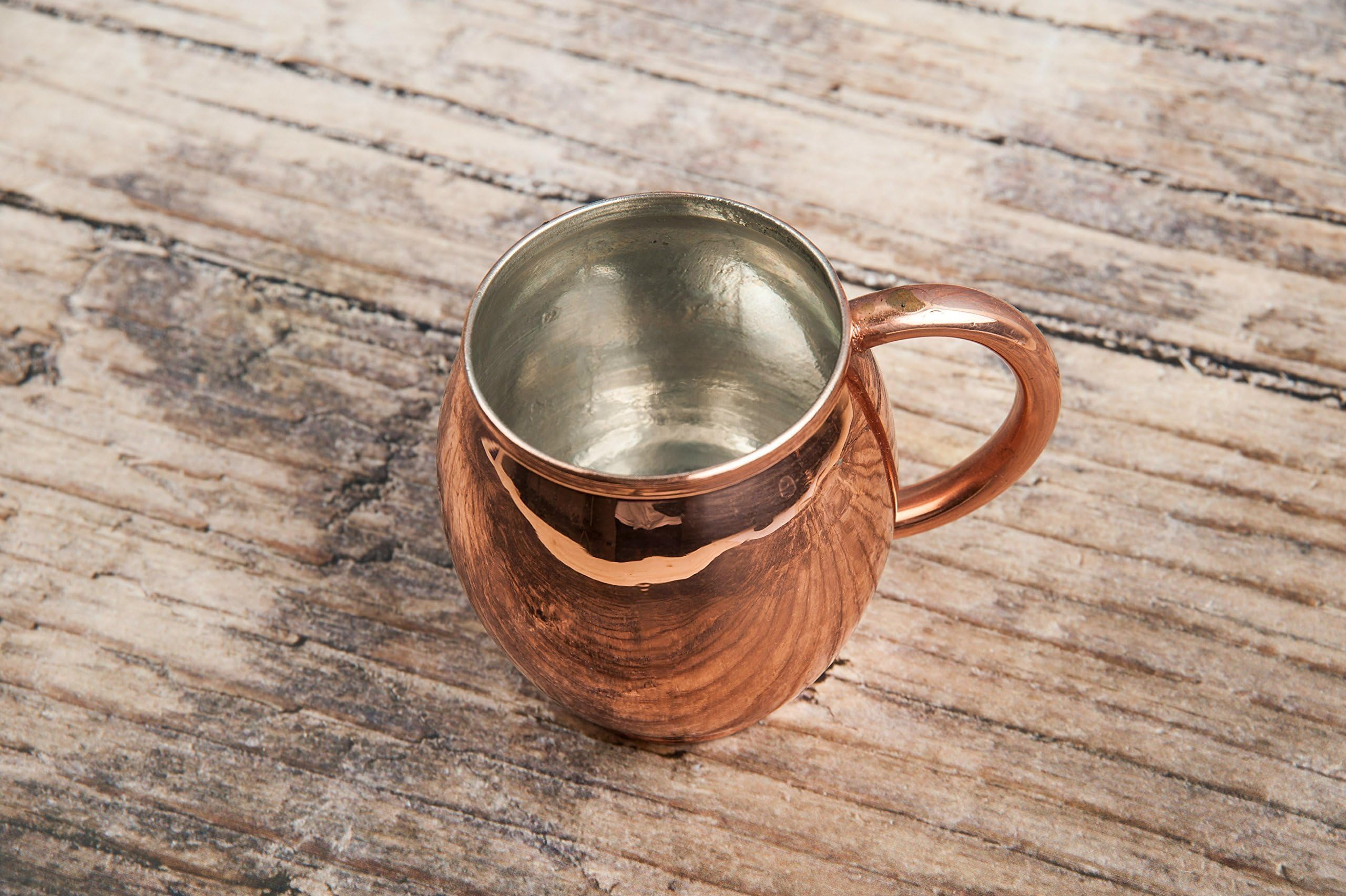 Copper Barrel-Design Moscow Mule, Copper Mug Handmade (16.9 floz)