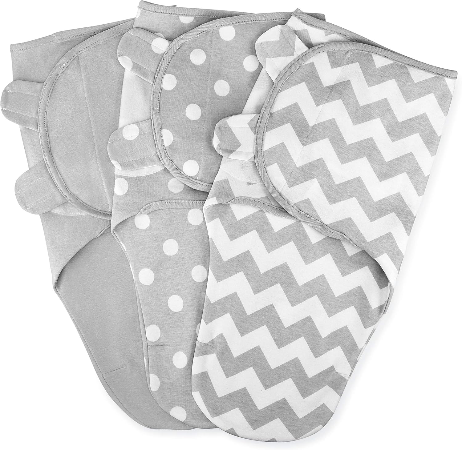 Swaddle Blanket Baby Girl Boy Easy Adjustable 3 Pack Infant Sleep Sack Wrap Newborn Babies by Comfy Cubs 0-3 Months Old (Grey, Small-Medium) (Small-Medium): Home & Kitchen