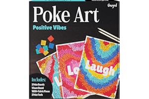 Unwynd Poke Art Live Love Laugh, Mess-Free Sewing Fabric Arts & Crafts for Adults, DIY Birthday Gifts for Women, Activity Craft Kit for Adults & Teens, Hobbies for Moms - Positive Vibes
