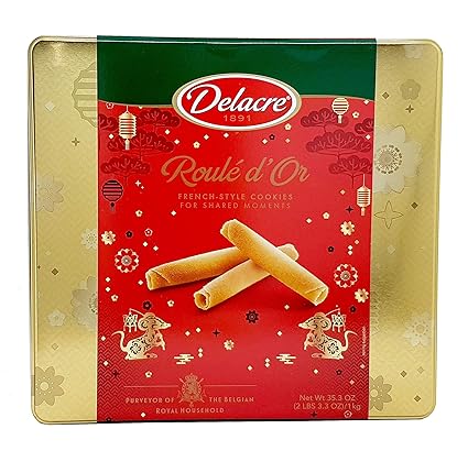 Amazon Com Delacre Exquisite European Biscuits Roules D Or Rich Thin Crepe Rolled Into A Delicate Flute Tin Box Net Weight 35 3 Oz 1000 G Gourmet Baked Goods Gifts Grocery Gourmet Food