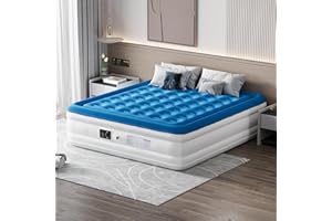COTUBLR Matelas gonflable king size avec pompe intégrée, lit gonflable en 3 minutes auto-gonflage/dégonflage rapide, 40,6 cm 