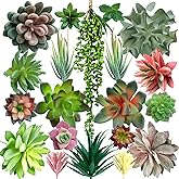 DECOROUS Fake Succulents Unpotted - 20 Pack - Realistic Succulent Plants Artificial - Large Faux Succulent Bulk DIY Home Decor - Fake Plant Cactus Greenery - Premium Mini Artificial Succulent Flowers