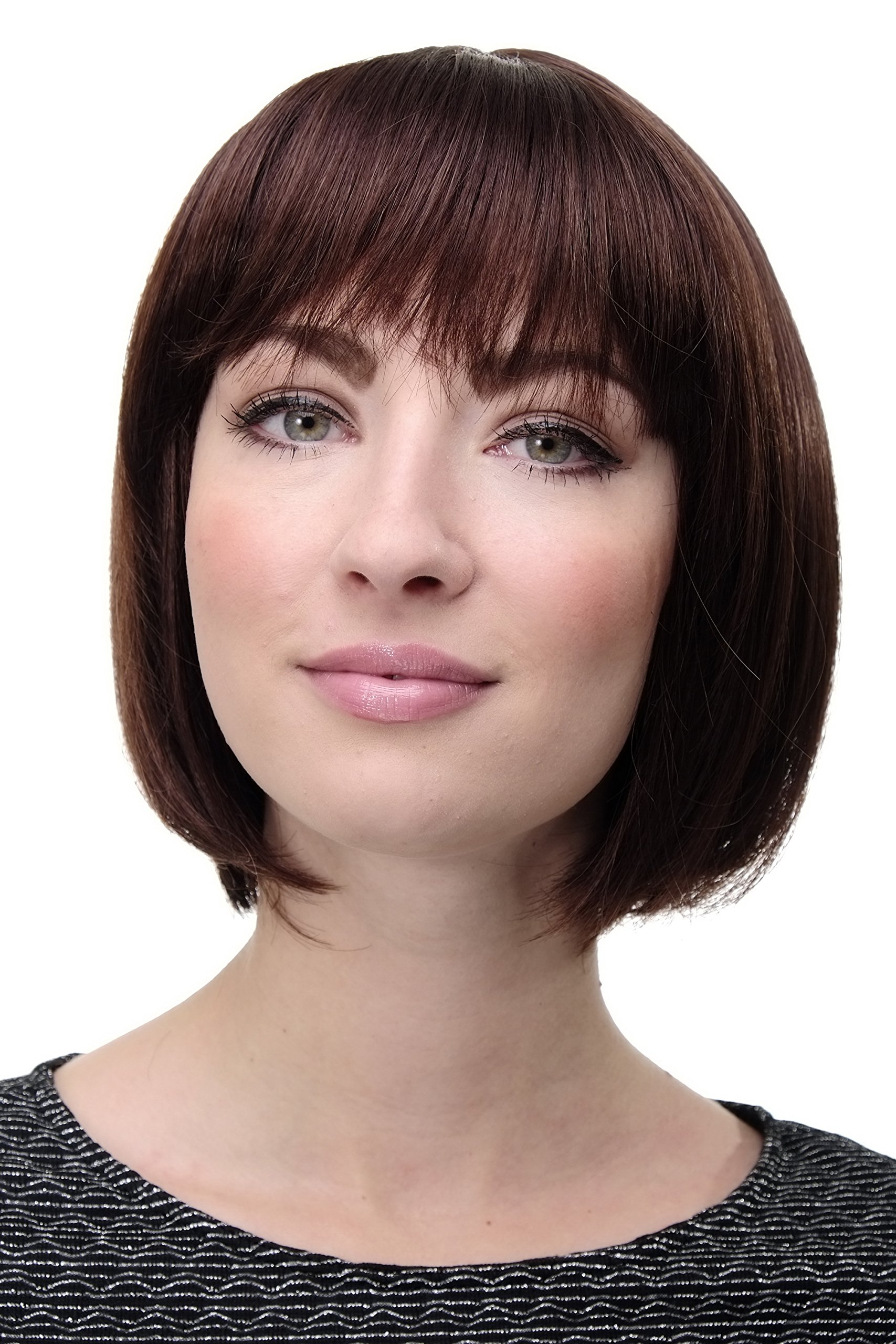 WIG ME UP - Lady Quality Wig short Page Bob bangs fringe mahogany reddish brown 703-33 โ image 1
