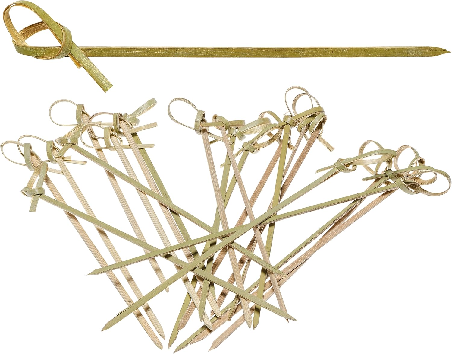 Prexware 400 Bamboo Knot Skewers, 4 Inch Knotted Skewers
