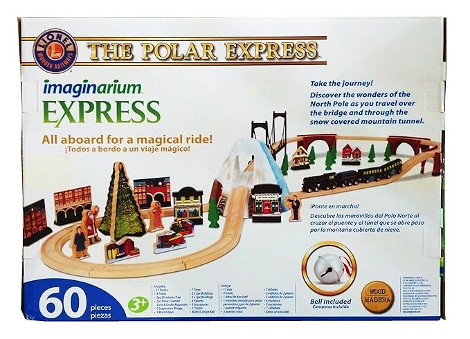 polar express wooden train set by imaginarium