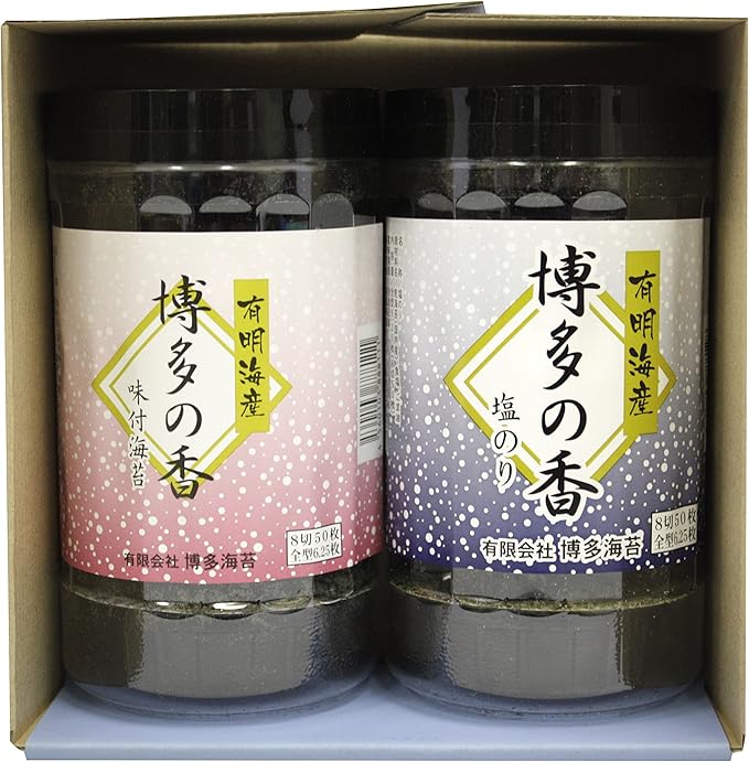 Amazon お中元 お歳暮や返礼品ギフトに 博多海苔 有明海産 博多の香 2本セット 有限会社 博多海苔 焼きのり 通販