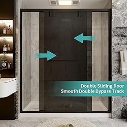 62-66" W x 76" H Semi-Frameless Double Sliding