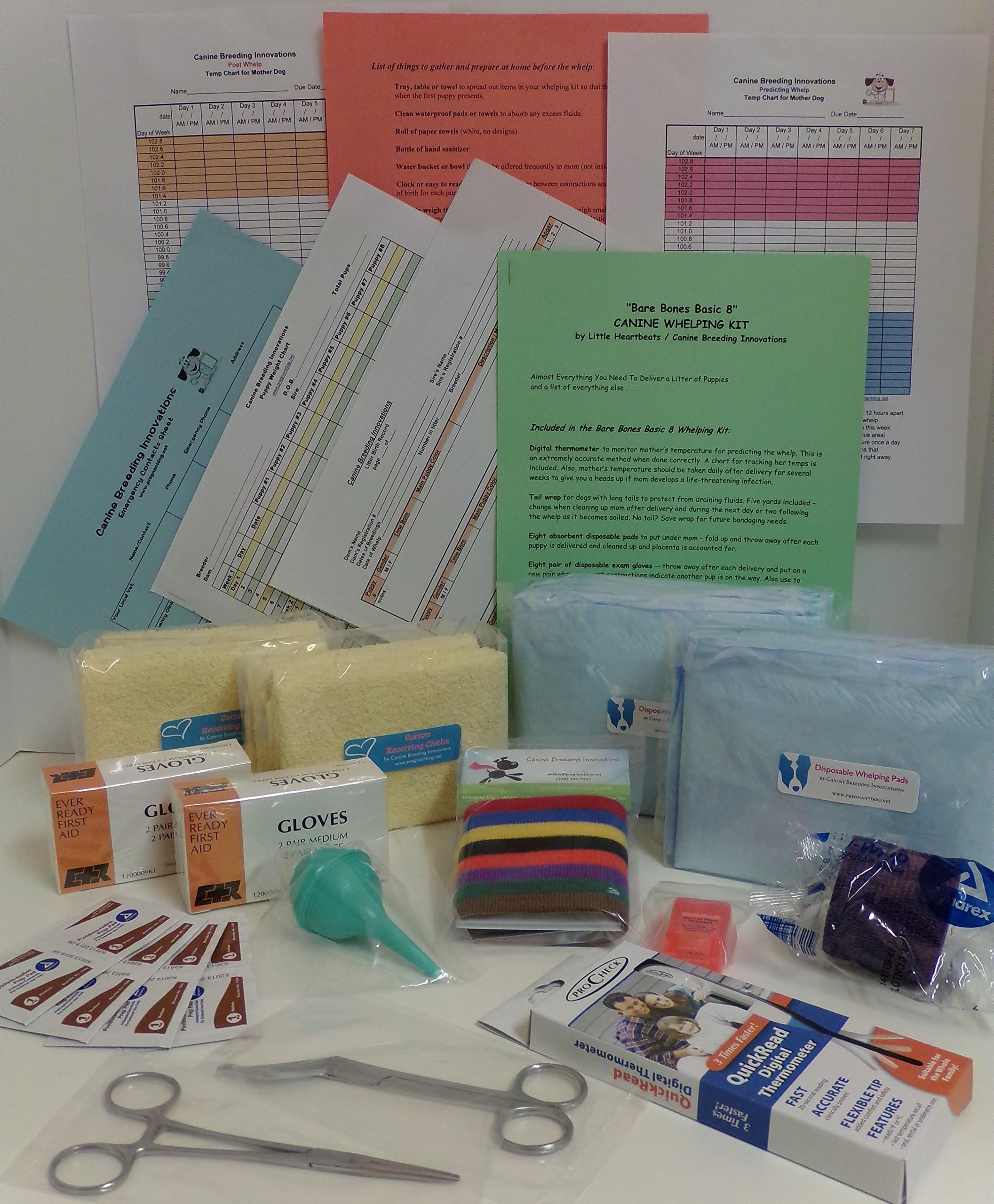 Bare Bones Basic Whelping Kit for up to 8 Puppies
