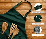 Utopia Kitchen Adjustable Bib Apron with 2 Pockets Green - Water-Resistant view 4