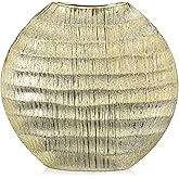 Gold Flower Vase for Home Decor, Ceramic Vases for Boho Style, 7.9 Inch Large Vases for Table Centerpiece, Olive Plant, Weddi