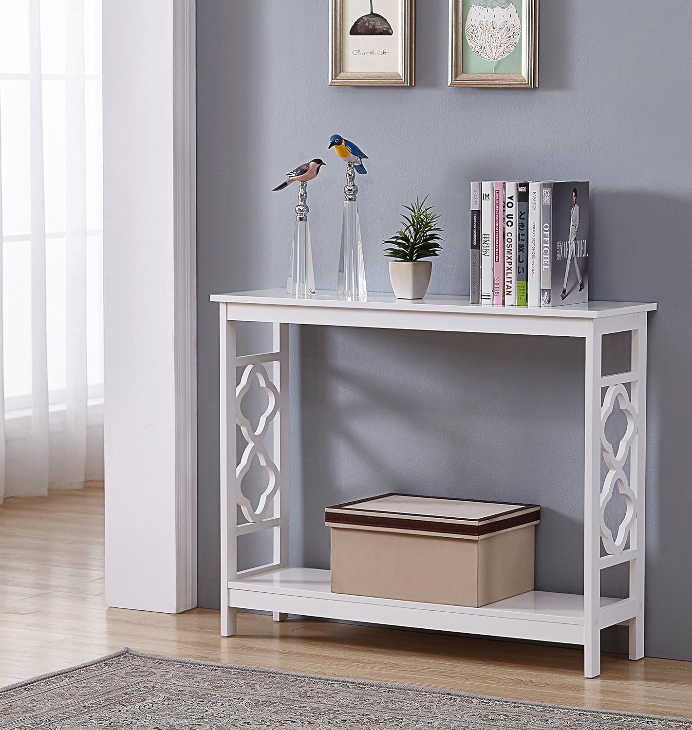 Best White Occasional Console Sofa Side Table Bookshelf Entryway Accent Tables