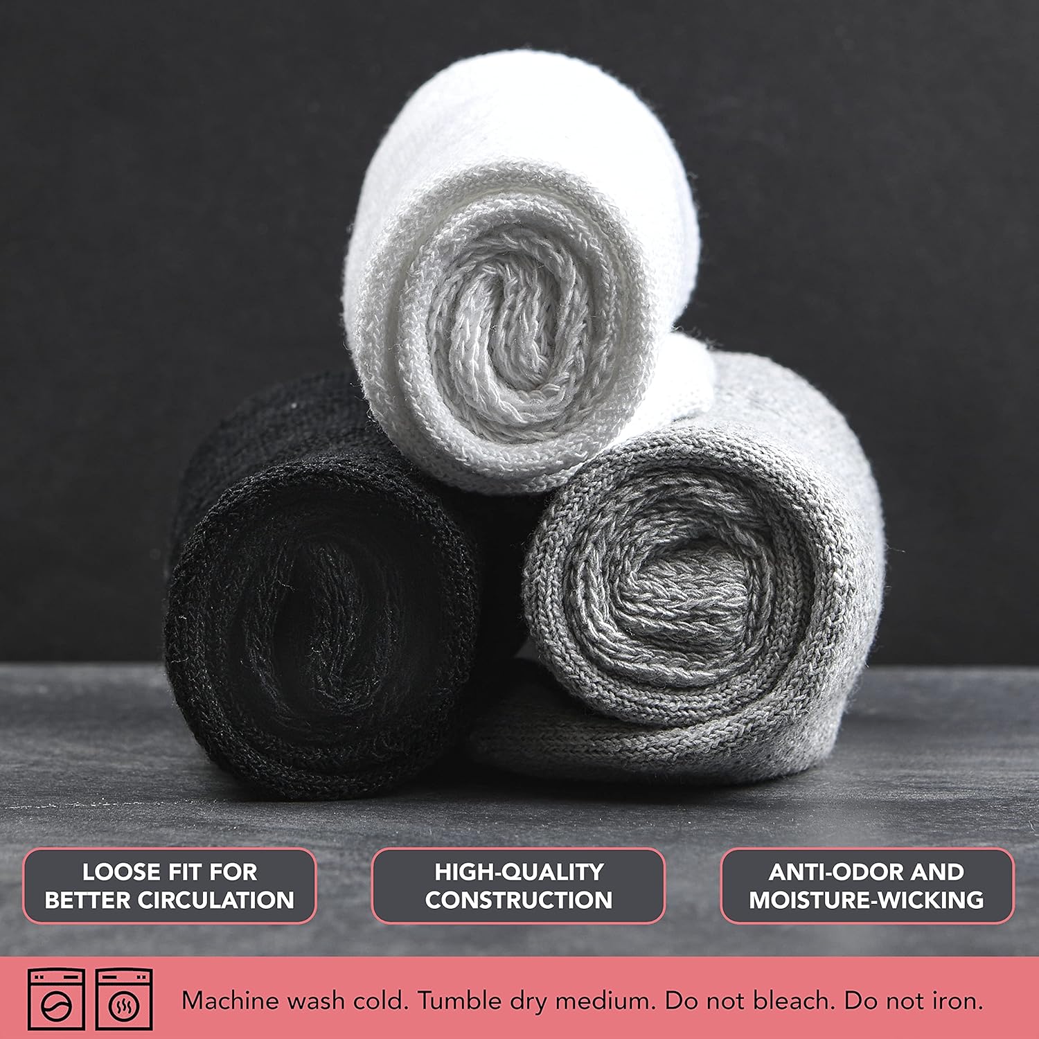 6 Pairs Diabetic Ankle Socks Mens Womens Non-Binding Socks Loose Fit Debra Weitzner: Clothing