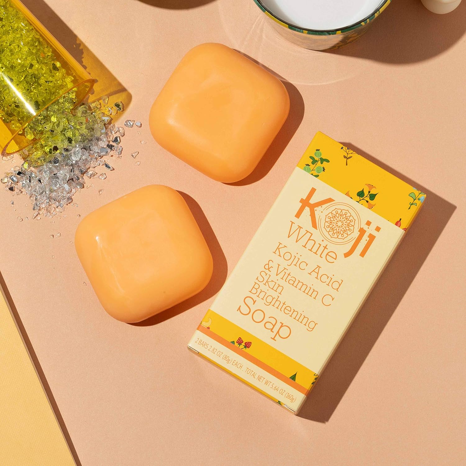 Koji White Kojic Acid & Vitamin C Skin Brightening Soap ( 2.82 oz / 2 Bars ) - Smooth And Soft Complexion for Face & Body: Beauty