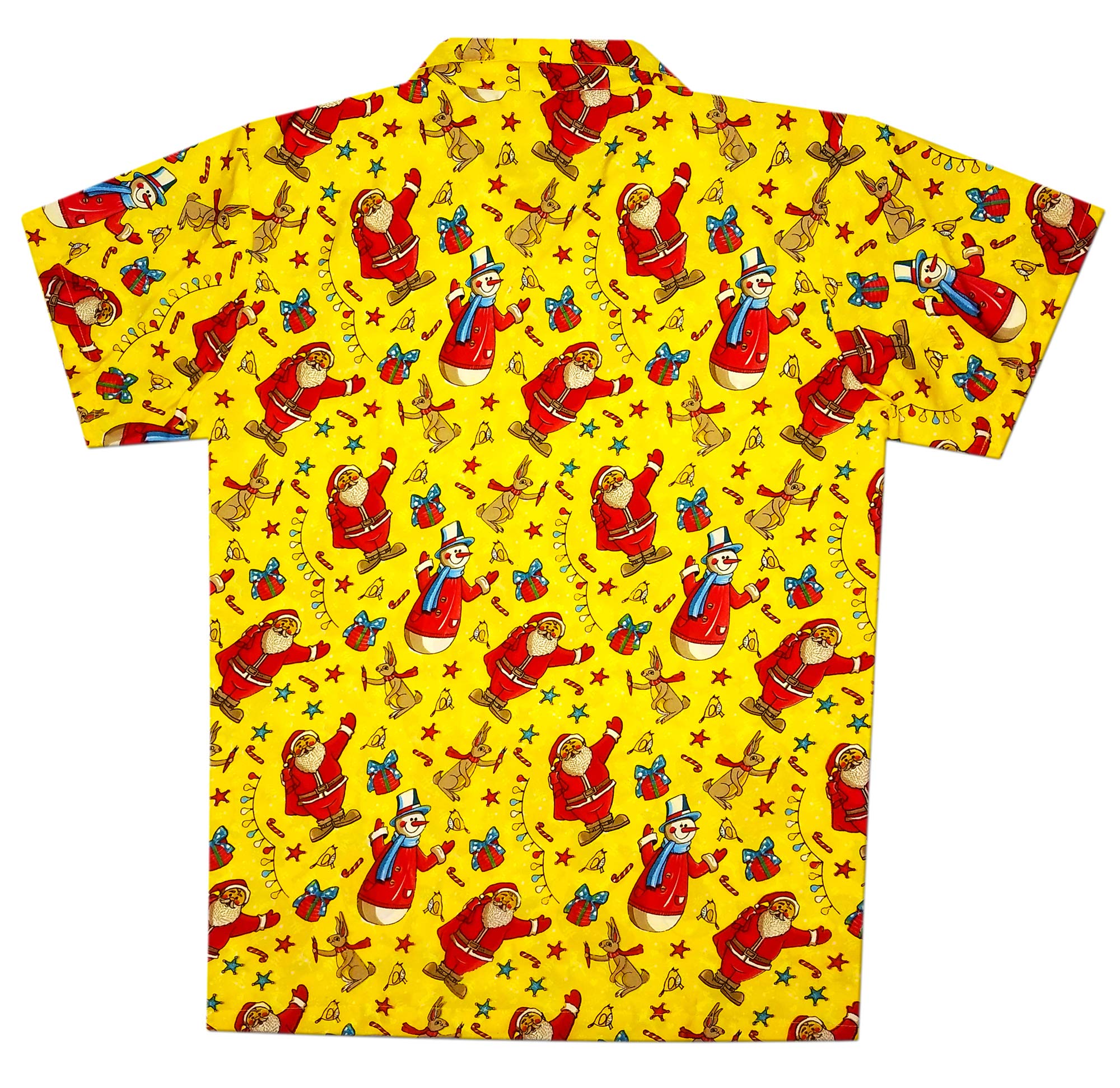 Virgin Crafts Ugly Christmas Hawaiian Shirts for Men Casual Beach Xmas3 Yellow XXL - Image 4