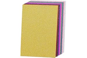 SALEMAR 250 GSM Glitter Cardstock Glitter Paper, 10 Color Sparkling Craft Paper for School, Scrapbook and Craft Projects, 8.3 x 11.7 Inches(Multicolor)