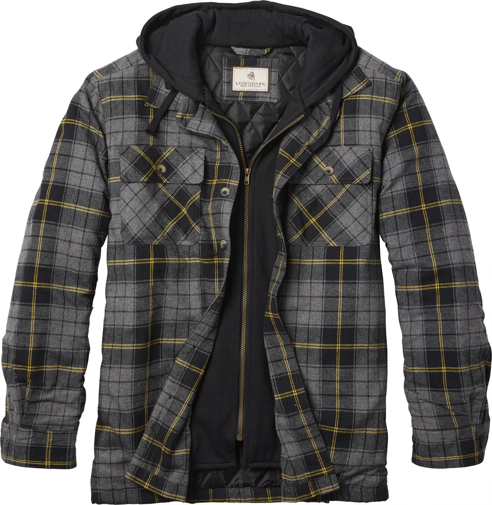 Legendary Whitetails Men's Big & Tall Maplewood Hooded Shirt Jacket, Hawkeye Plaid, 4X-Large Tall Image