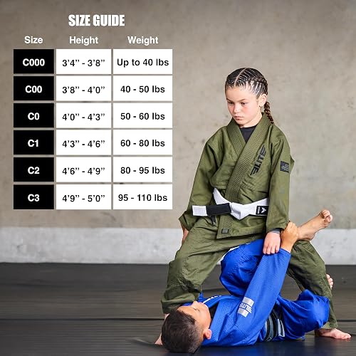 Ultra Light Kids Martial Arts Uniform IBJJF Approved Ultra Light BJJ Gi For Kids - Preshrunk Fabric With Free White Belt Preshrunk Jiu Jitsu Gi