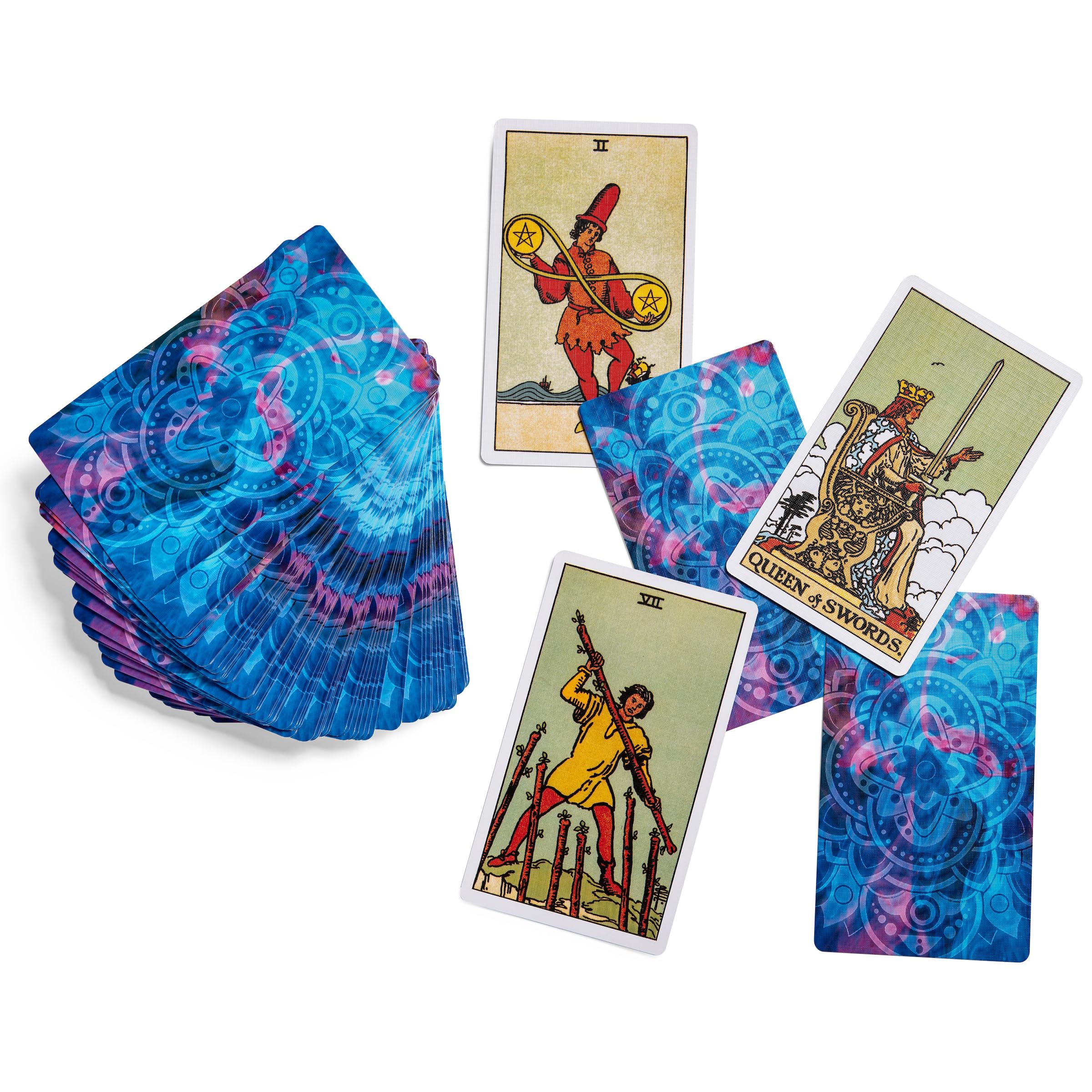 Original Tarot Deck & Book | Color Burst Tarot Cards Set with Guide Book for Beginners | Classic Tarot Card Deck Set for Spiritual Guidance