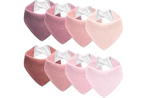 Kewlife gift Muslin Baby Bibs 8-Pack Baby Drool Bandana Bibs for Baby Girls Boys Infant Newborn Toddler Drooling and Teething