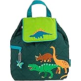 Stephen Joseph Unisex Toddler Back to School, Quilted Backpack, One Size, Green Dino