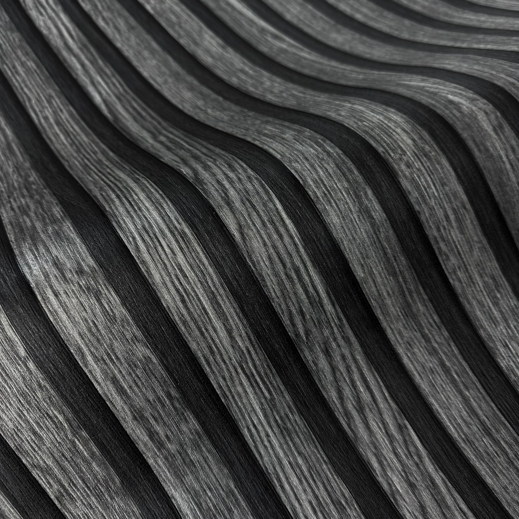 WALLCOVER Wallpaper Wood Effect Black Grey Non-Woven Wallpaper Acoustic Panels Wooden Wall 3D Effect Skandi Wood Panels Natural Look Modern Wooden Wall 10.05 m x 0.53 m Made in Germany — image 1
