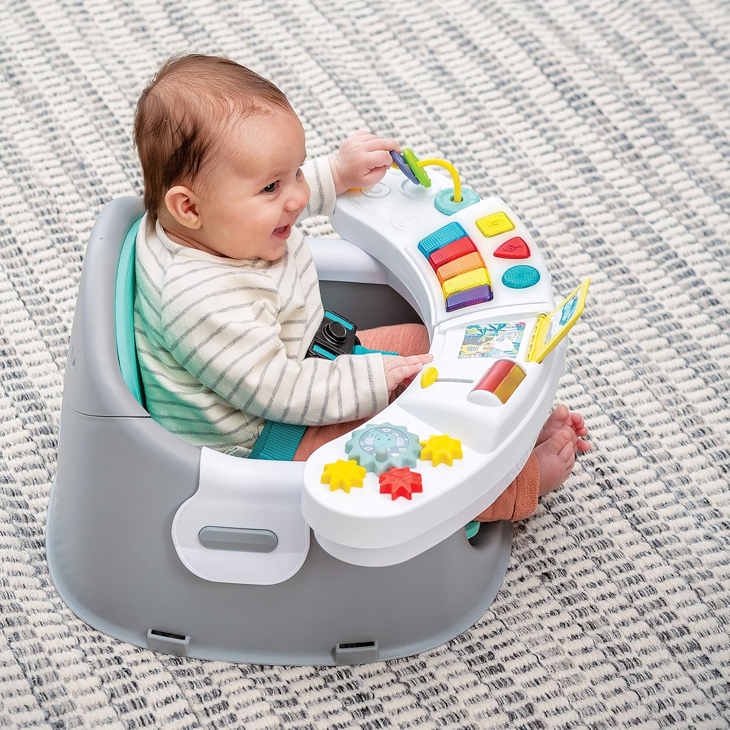 Infantino Music & Lights 3-in-1 Discovery Booster Seat, converts into an Infant Feeding seat or an Activity seat with an Electronic Piano : Early Development Activity Centers : Baby