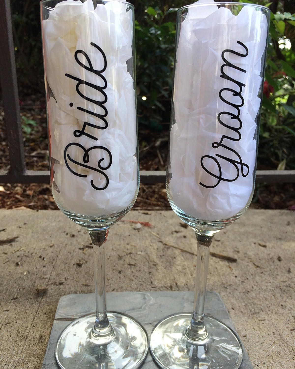 Bride and Groom Toasting Flutes, Wedding