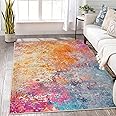 Lahome Modern Abstract Washable 5x7 Area Rugs for Living Room, Colorful Soft Bedroom Rug Low Pile Non Slip,Stain Resistance Dining Room Mat Carpet for Nursery Office Entrance Kitchen