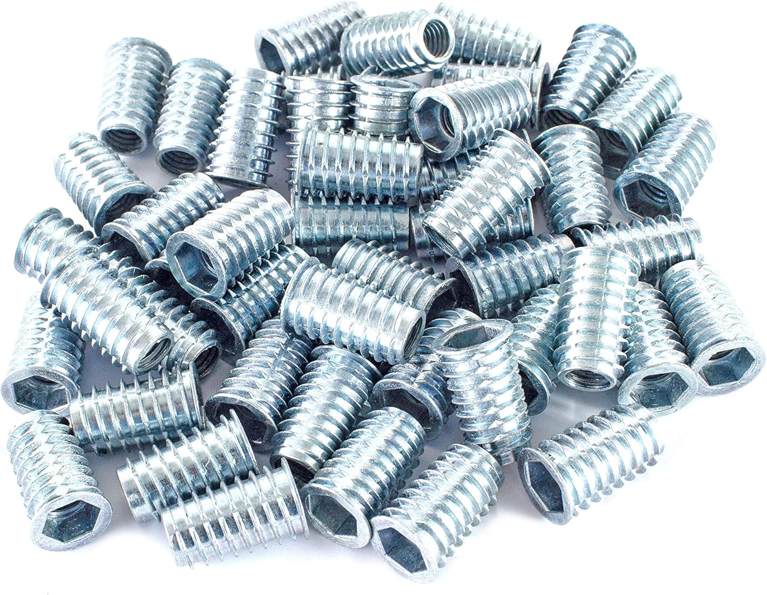 POWERTEC QTI1001 3/8”16 Threaded Insert for Wood Zinc Plated ScrewIn Nut for