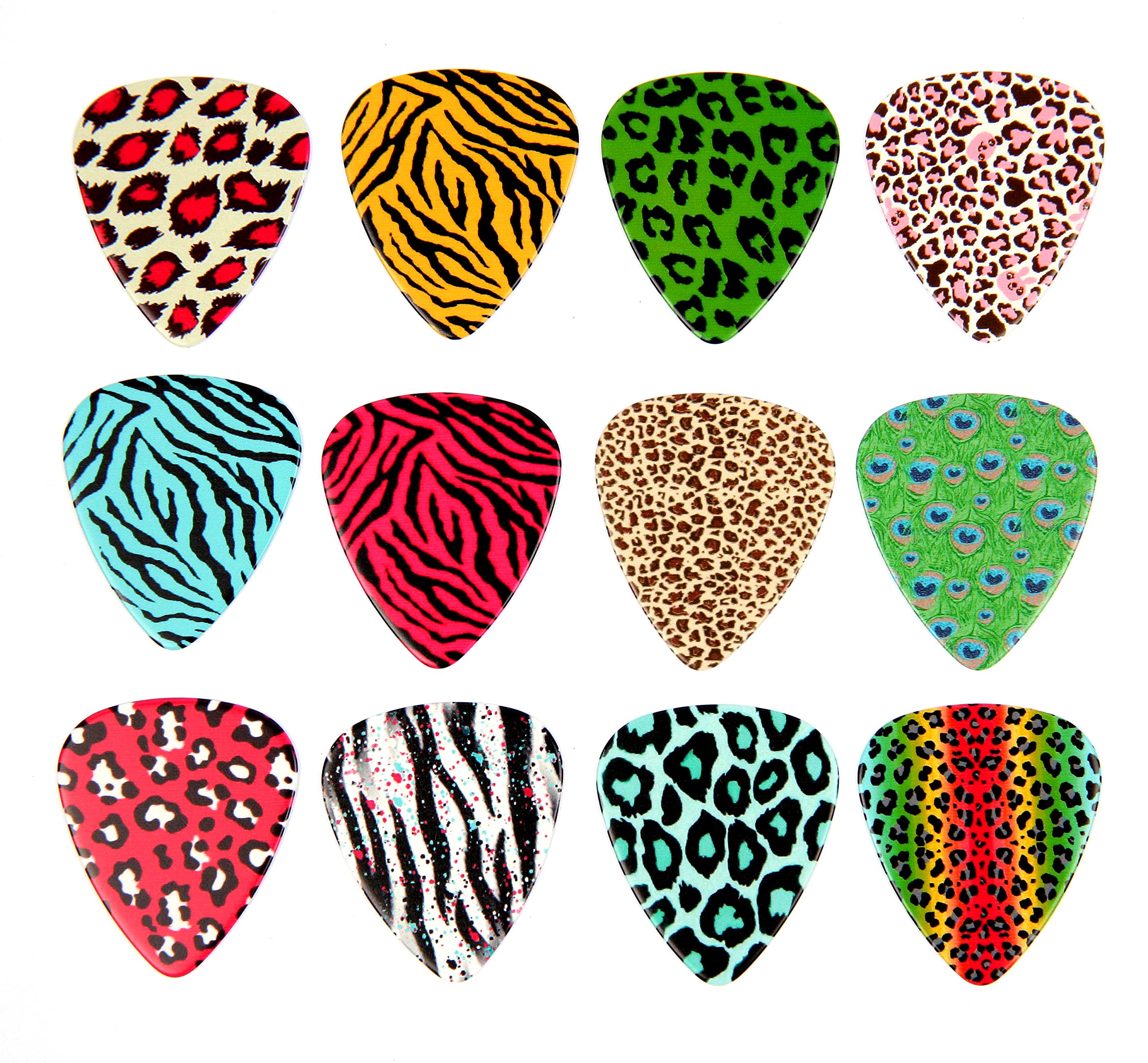 12 x Animal Print Guitar Picks Full Colour Plectrums