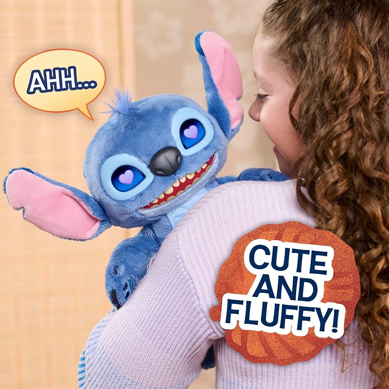Disney Stitch Many Moods 34,3 cm großes interaktives Plüschtier, 50+ Soundeffekte und Sprüche, ausdrucksvolle LCD-Augen, Kinderspielzeug ab 3 Jahren