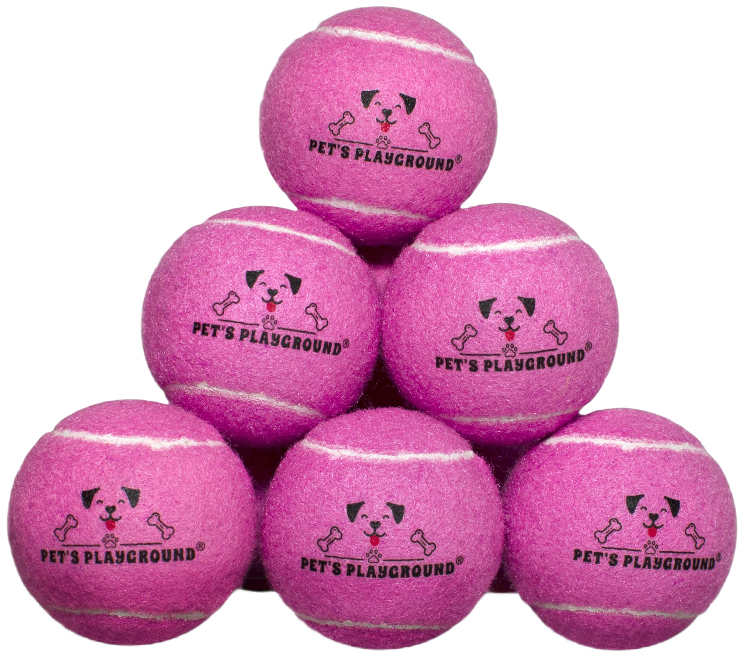 Pet's Playground Tennis Balls For Dogs | Dog Tennis Balls | Puppy Ball | Small Dog Balls | Throw and Fetch | Small Tennis Balls For Dogs | Ball For Dogs | Large Dog Ball | Pack of 12 | Pink
