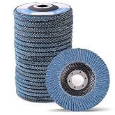 LotFancy Angle Grinder Sanding Disc for Metal &amp; Wood, 4 1/2&rdquo;, 20 Flap Discs | 40 60 80 120 Grit Grinding Wheels Welding Tools, Sanding Pad for Grinder, Zirconia Abrasive, Type 27, 4.5 x 7/8 Inch
