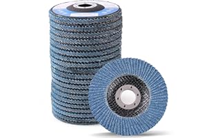 4.5 Inch 40/60/80/120 Grit Assorted Sanding Flap Discs by LotFancy, Zirconia Alumina Abrasive Grinding Wheel, Pack of 20, T27