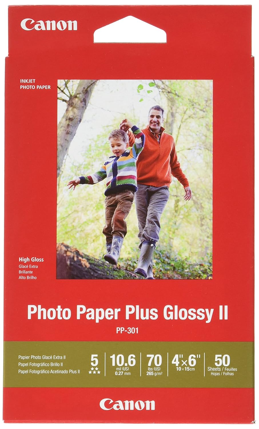 Canon Glossy Photo Paper Plus II, 4"x6"(50 Sheets) Amazon.in Office