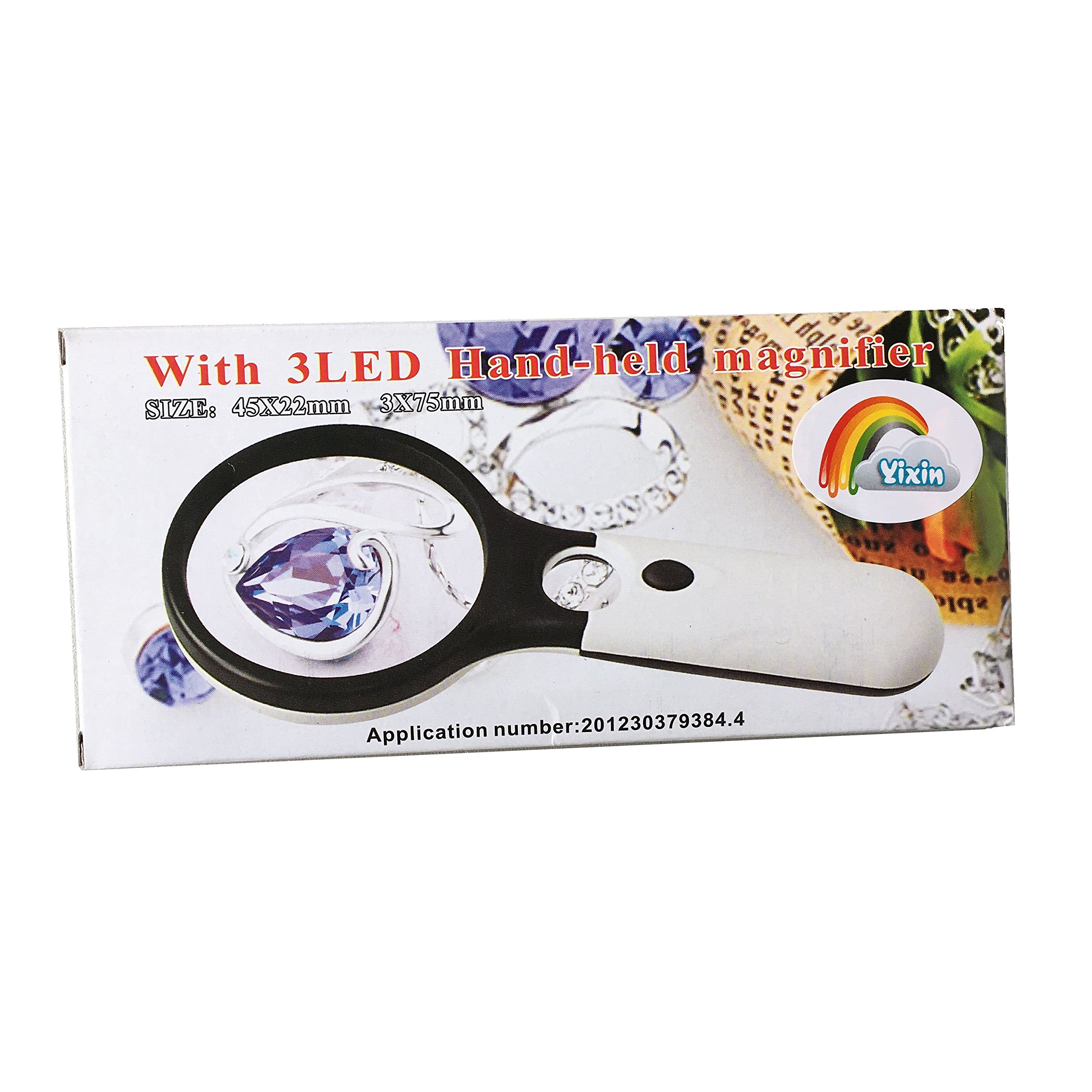 Magnifier 3x 45x 3 Led Light Magnifying Glass Lens Hand Held for Reading, Inspection and Hobbies,Great Gift for Seniors