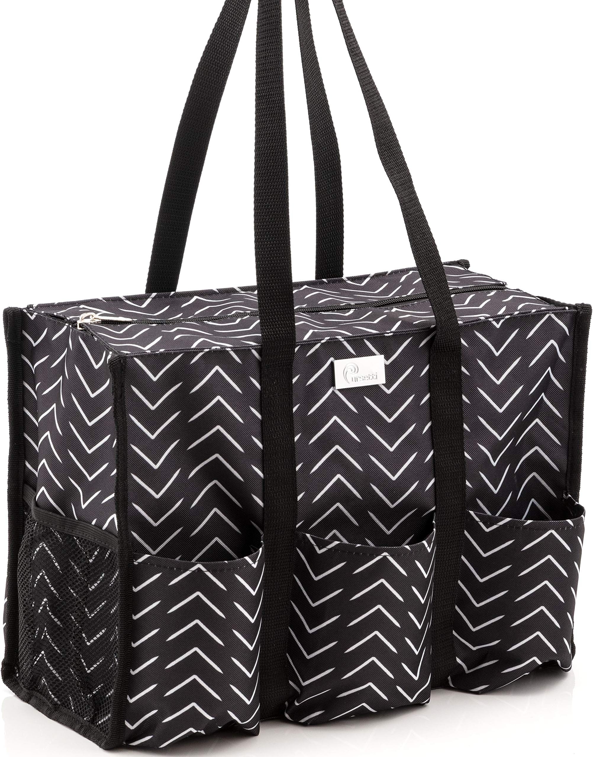 PursettiUtility Tote with Pockets & Compartments - Perfect Nurse, Teacher & Work Bag