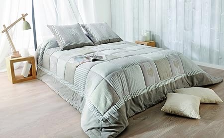 Linder Jeté De Lit Ardoise Avec 2 Taies Assorties 83 Coton